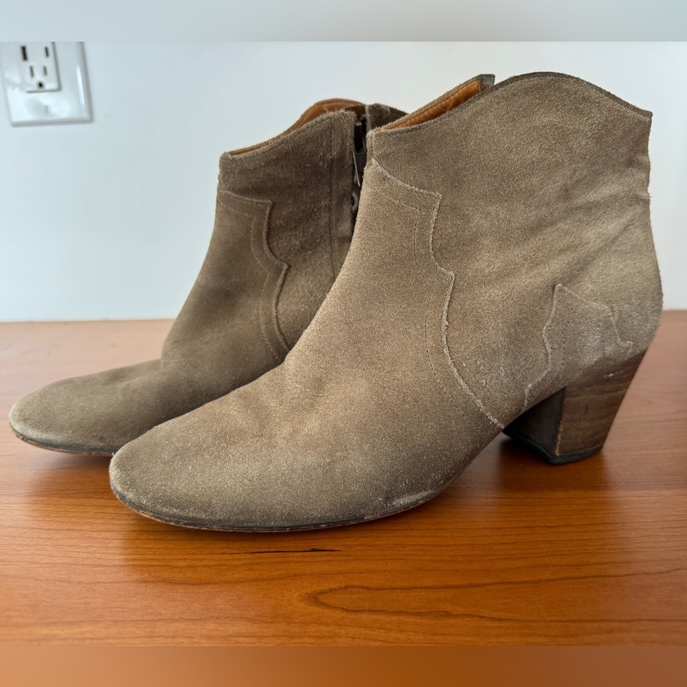 Isabel Marant Tan Suede Ankle Boots